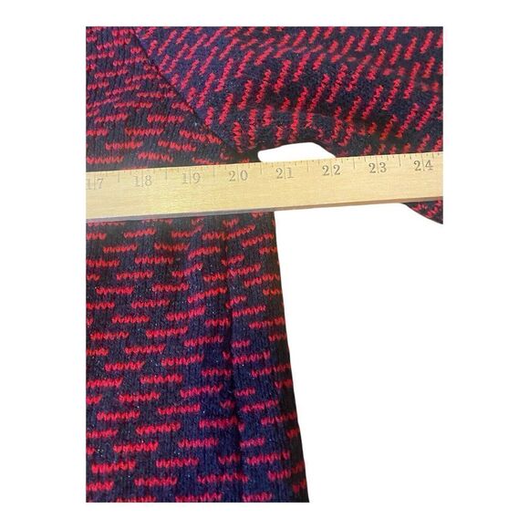 BLACK RIVET WOMENS LONG KNIT BLACK RED ZIP UP SWEATER AUTUMN COAT FAUX FUR~M - Picture 7 of 9